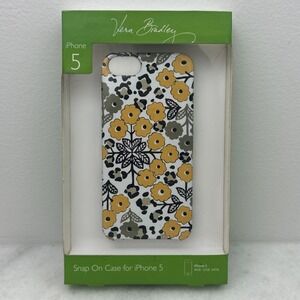VERA BRADLEY NIB iPhone 5 Slide Frame Case - Yellow & Gray Floral - Go Wild